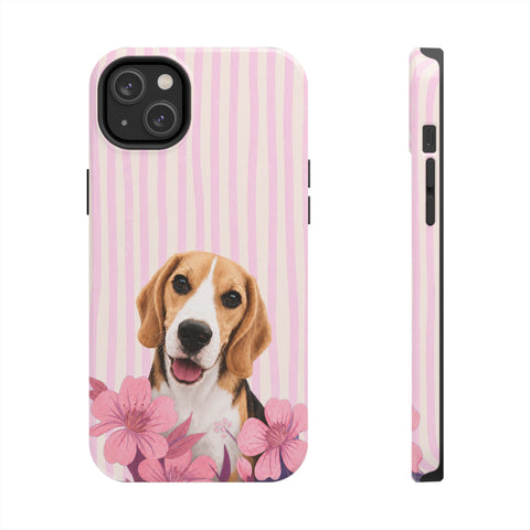 Custom Striped Pet Portrait Phone Case