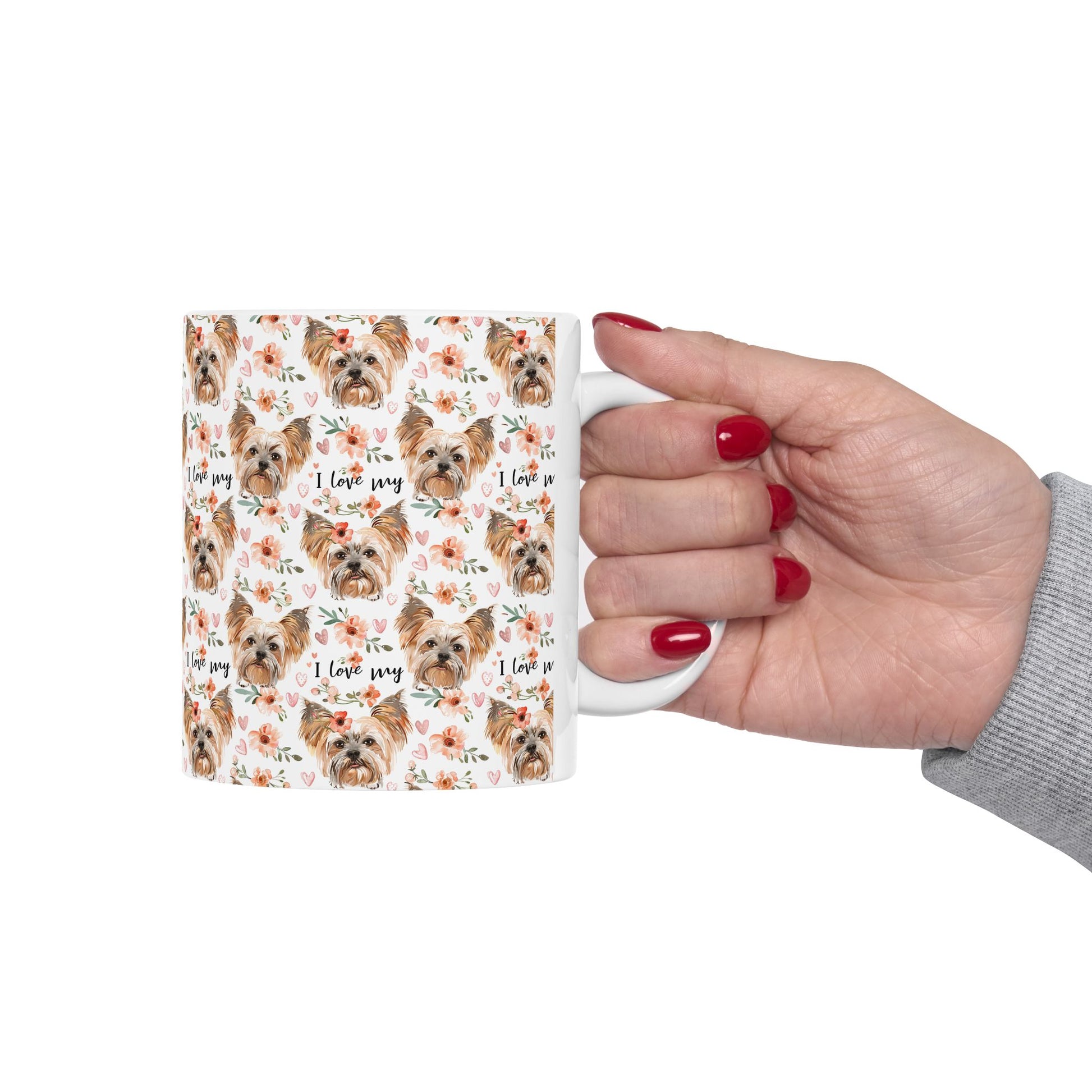 I Love My Yorkie Dog Ceramic Mug - Petunia Woof