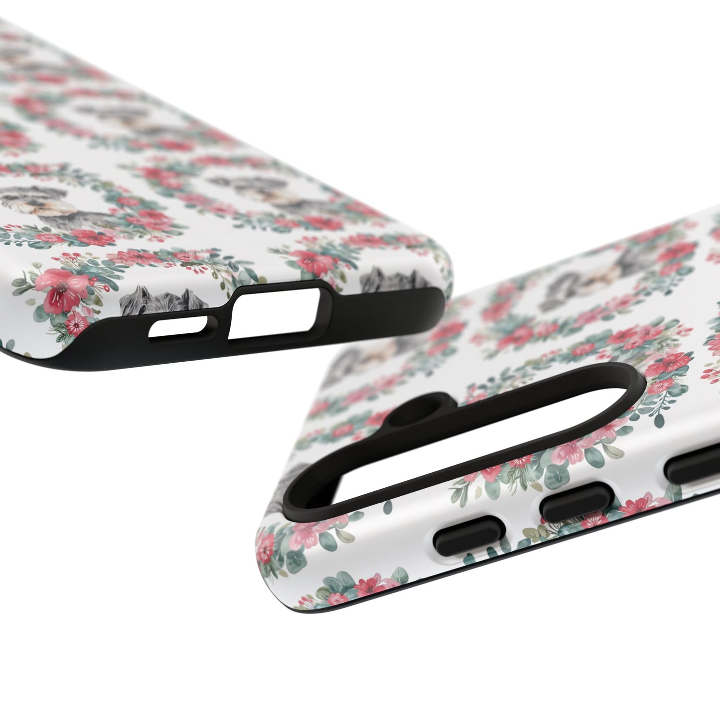 Cute Schnauzer Floral Dog Phone Case - Tough Cases for Pet Lovers