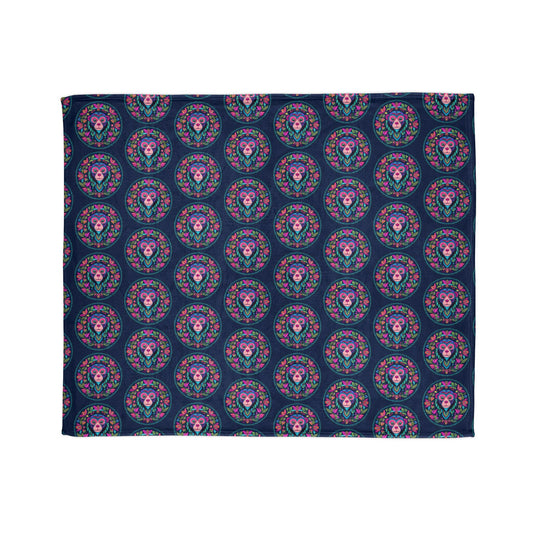 Cozy Colorful Monkey Pattern Blanket | Soft Polyester Throw for Home Decor & Gifts - Petunia Woof