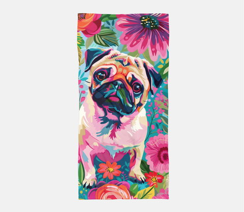 Pug Beach Towel