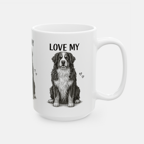 Custom "Love My" Pet Portrait Drawing Mug