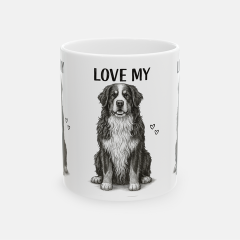 Custom "Love My" Pet Portrait Drawing Mug