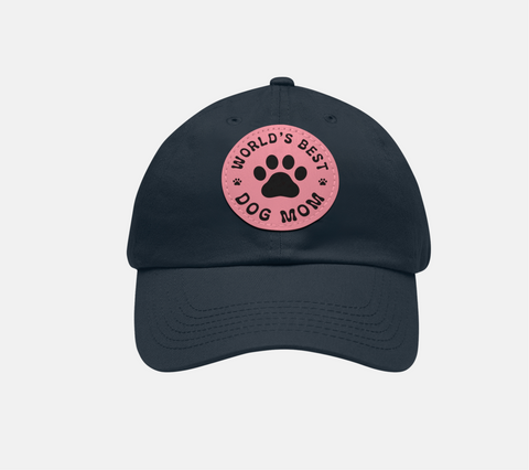 Best Dog Mom Leather Patch Hat