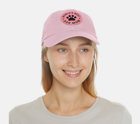 Best Dog Mom Leather Patch Hat