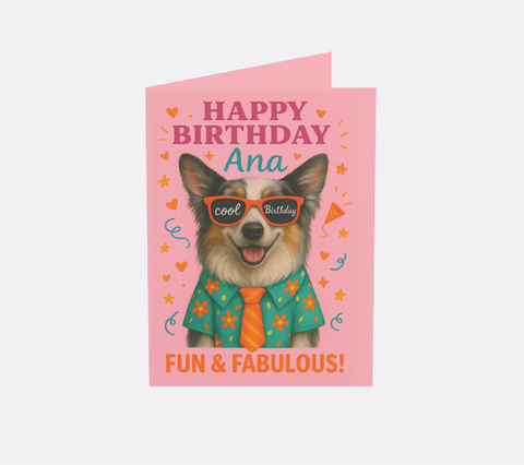 Custom AI Cartooned Pet Birthday Card