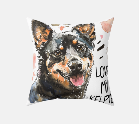 Love My Kelpie Throw Pillow