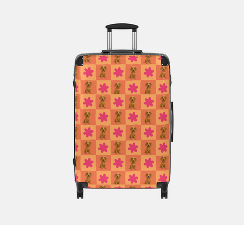 Custom Checkered Pet Suitcase