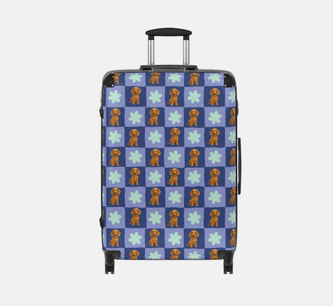 Custom Checkered Pet Suitcase