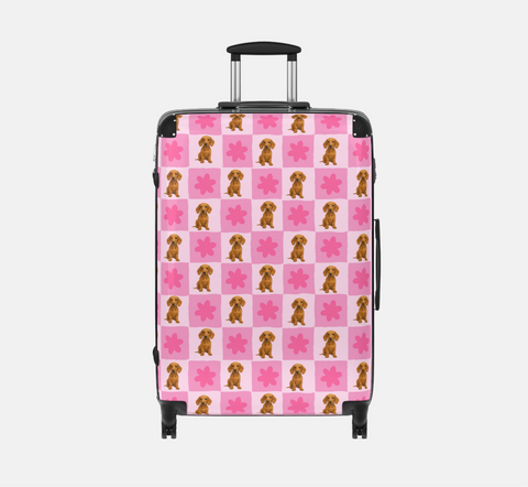 Custom Checkered Pet Suitcase