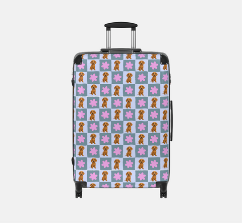 Custom Checkered Pet Suitcase