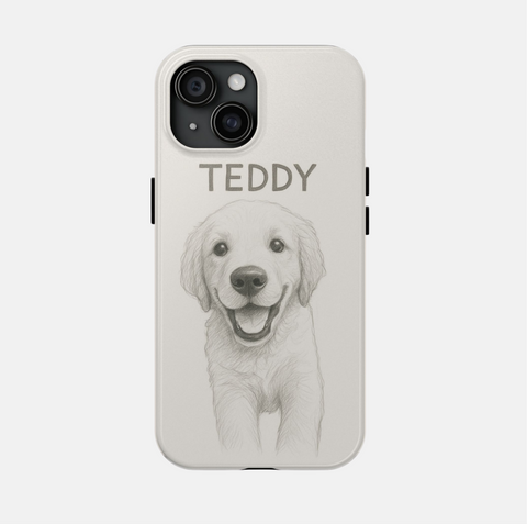Custom Pet Pencil Drawing Though Phone Case