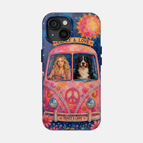 Custom Hippie Pet Phone Case — personalised pet phone case — Petunia Woof