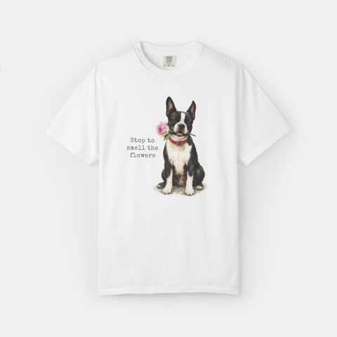 Personalized dog portrait T-shirt — custom pet gift for dog moms — Petunia Woof