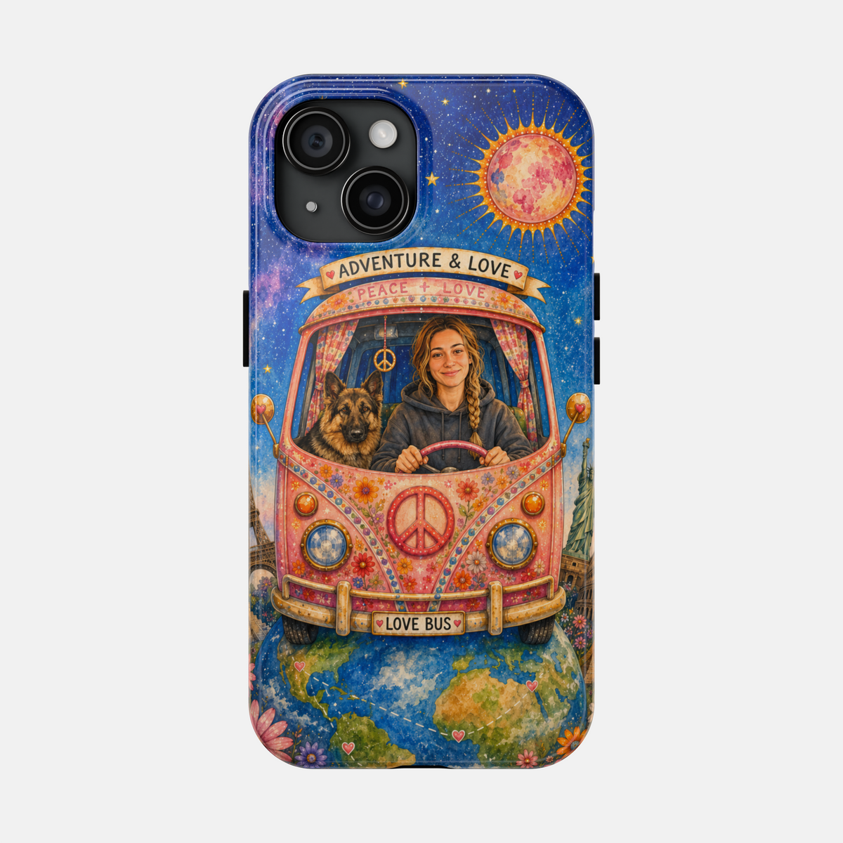 Custom Around The World With My Dog Phone Case