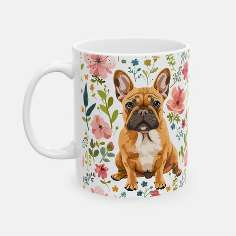 Frenchie Floral Ceramic Mug