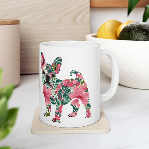 French Bulldog Floral Mug