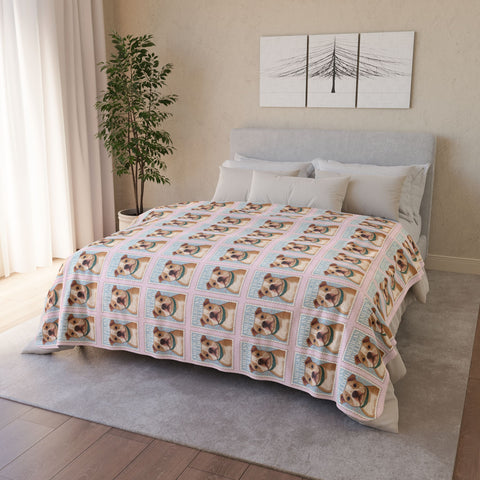 Custom Vintage Stamp Blanket