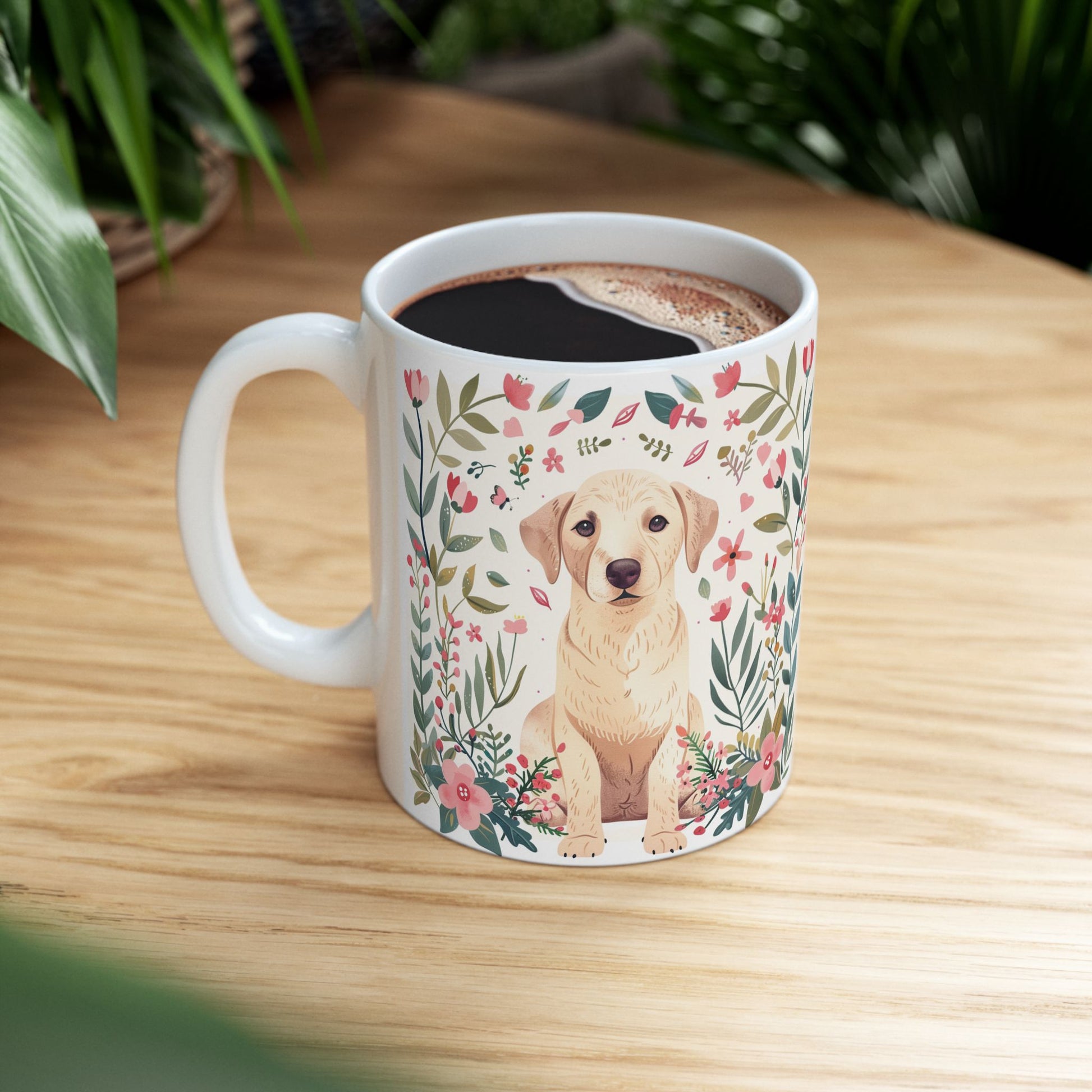 Labrador Retriever Floral Dog Ceramic Mug - Perfect Gift for Pet Lovers - Petunia Woof