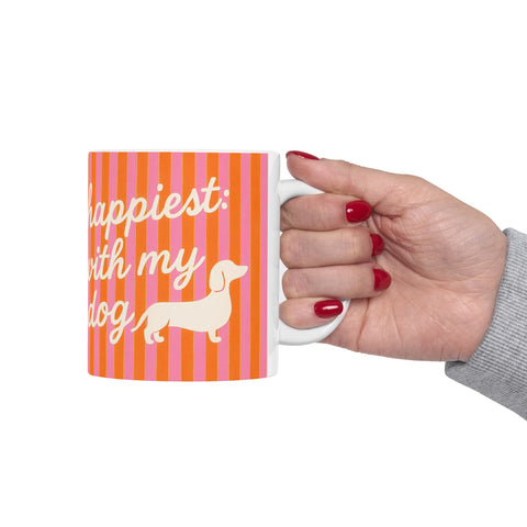 Custom "Happiest With My Dog" Mug