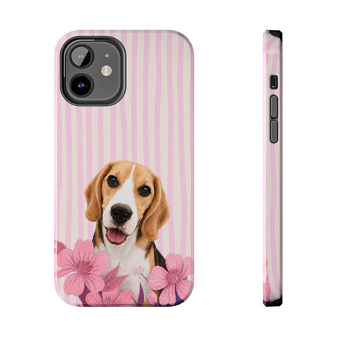 Custom Striped Pet Portrait Phone Case