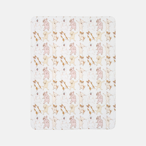 Sherpa Blanket - Dancing Dogs Print