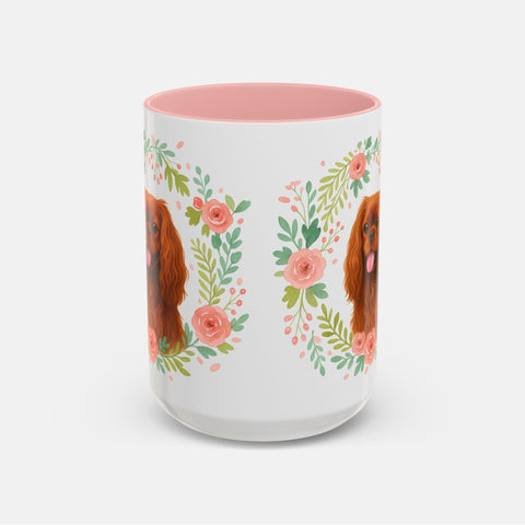 Custom Floral Wreath Pet Portrait Mug