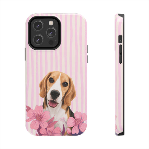 Custom Striped Pet Portrait Phone Case