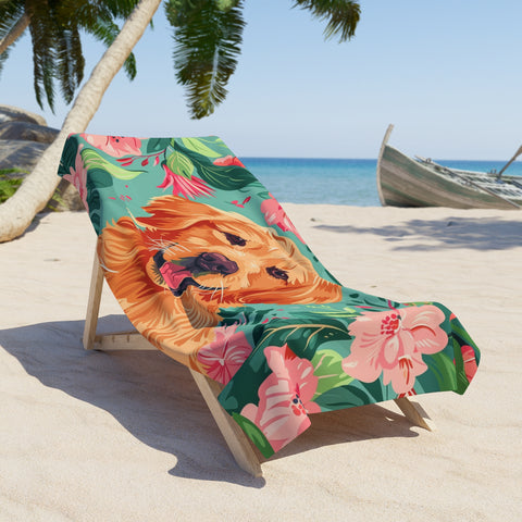Golden Retriever Beach Towel