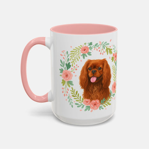 Custom Floral Wreath Pet Portrait Mug