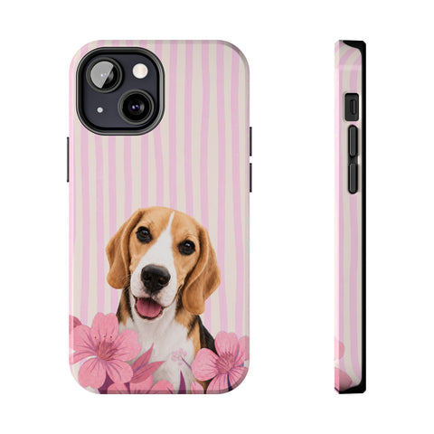 Custom Striped Pet Portrait Phone Case