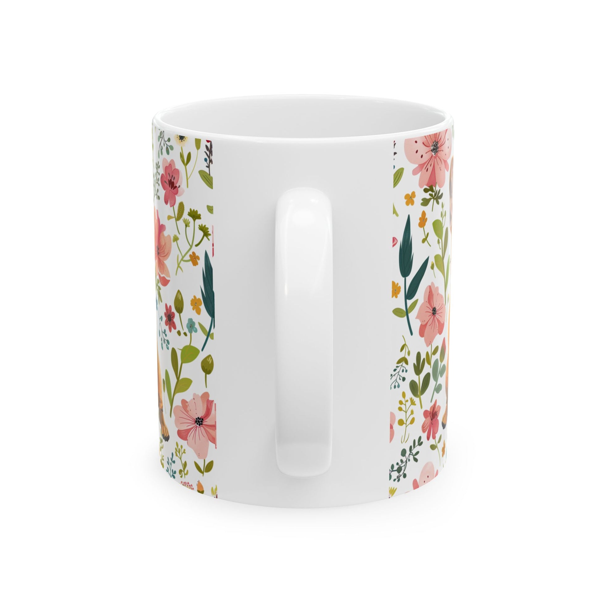 Frenchie Floral Ceramic Mug – Cute Dog Coffee Cup for Pet Lovers - Petunia Woof