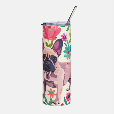 Copy of Floral French Bulldog Stainless Steel Tumbler