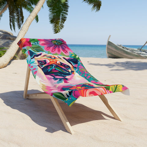 Pug Beach Towel