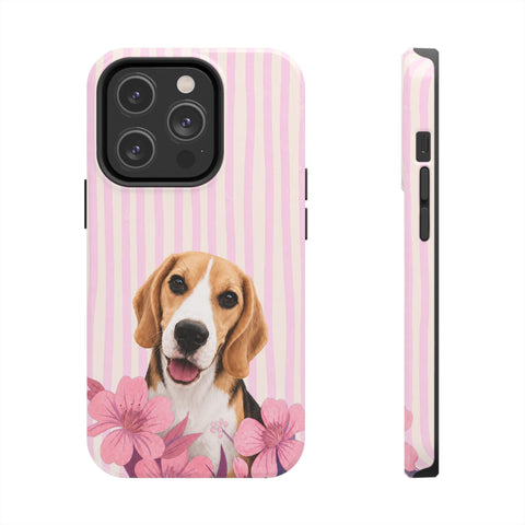 Custom Striped Pet Portrait Phone Case