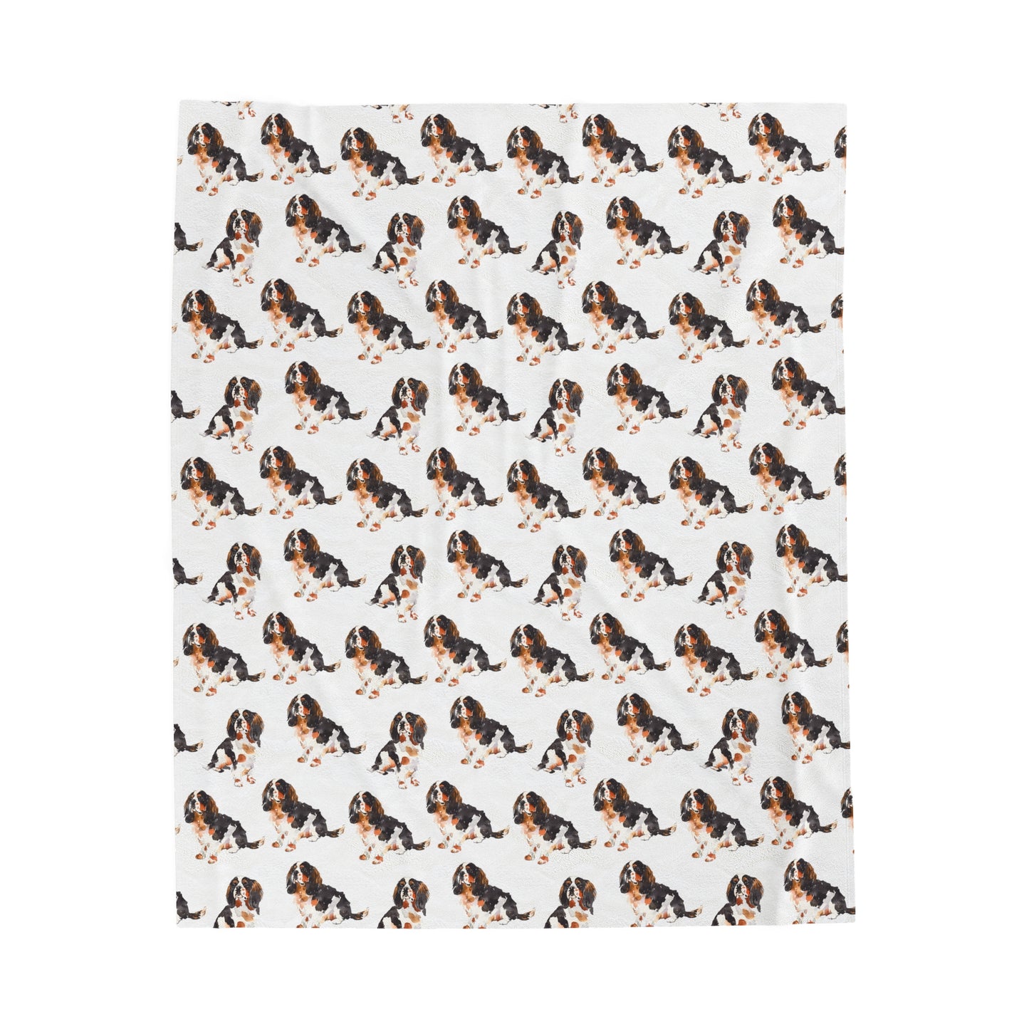 Cavalier King Charles Spanie Cozy Dog Pattern Velveteen Plush Blanket - Perfect Gift for Pet Lovers - Petunia Woof