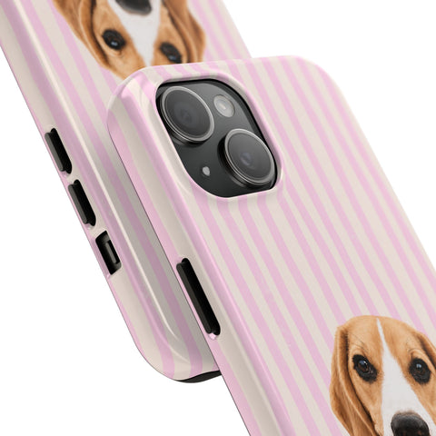 Custom Striped Pet Portrait Phone Case