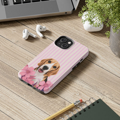 Custom Striped Pet Portrait Phone Case