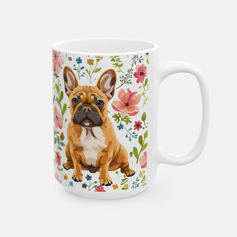 Frenchie Floral Ceramic Mug