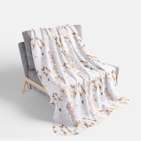 Sherpa Blanket - Dancing Dogs Print
