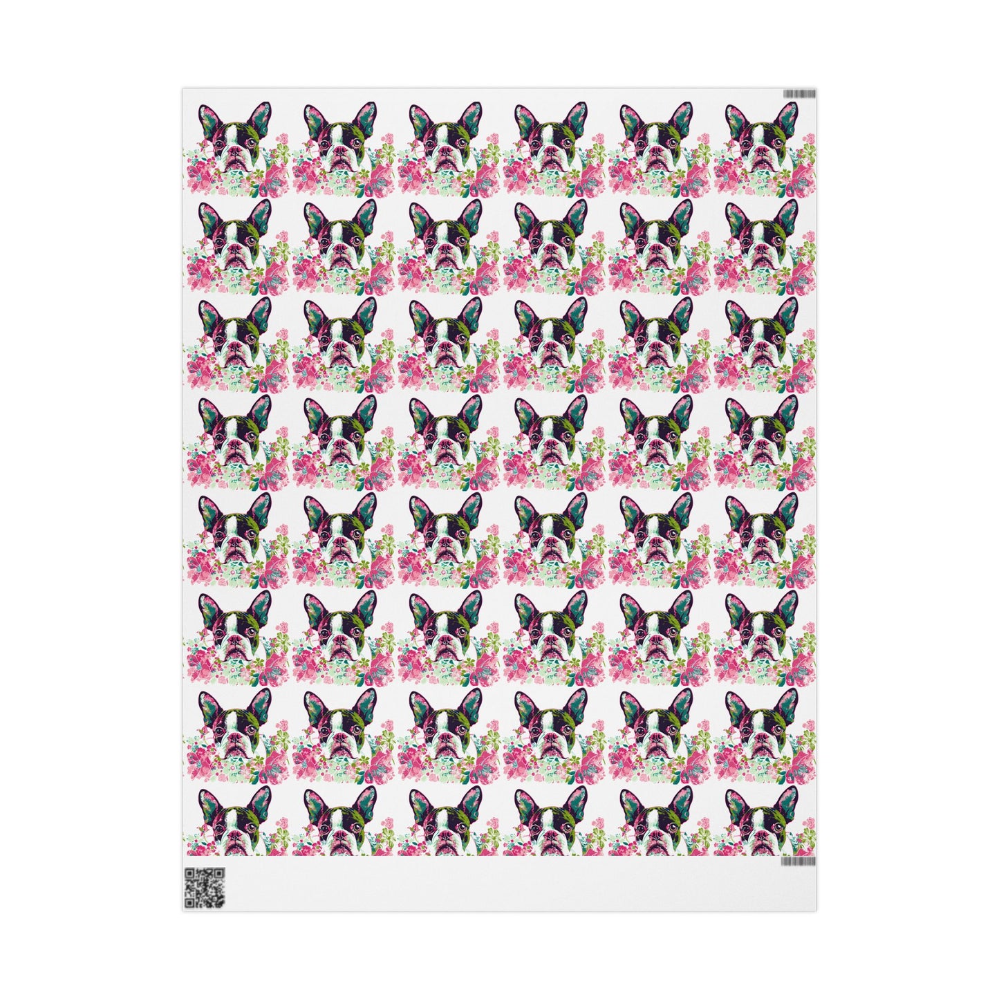 Cute French Bulldog Wrapping Paper - Floral Design for Pets Lovers - Petunia Woof