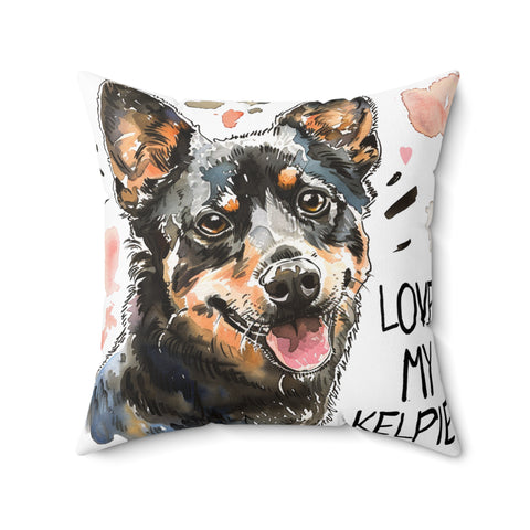 Love My Kelpie Throw Pillow