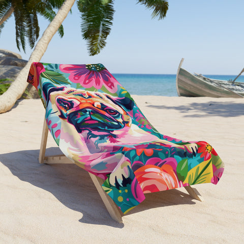 Pug Beach Towel
