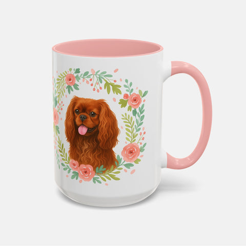 Custom Floral Wreath Pet Portrait Mug