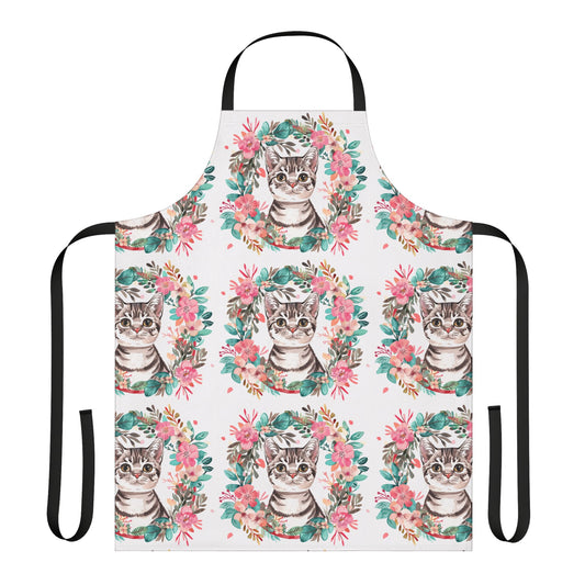 Floral Cat Apron  - Stylish Kitchen Accessory - Petunia Woof