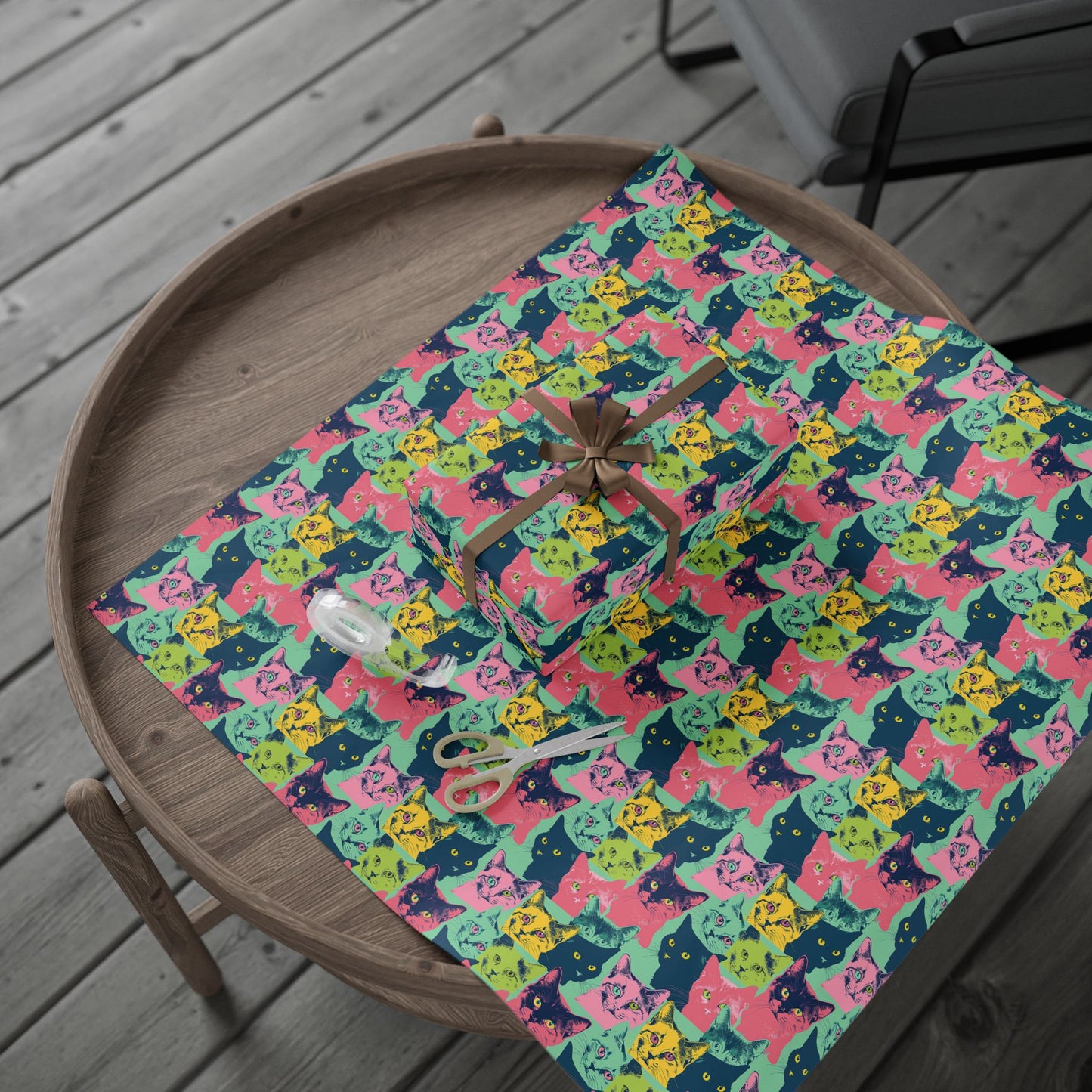 Colorful Cat Wrapping Paper - Playful Gift Wrap for Cat Lovers - Petunia Woof