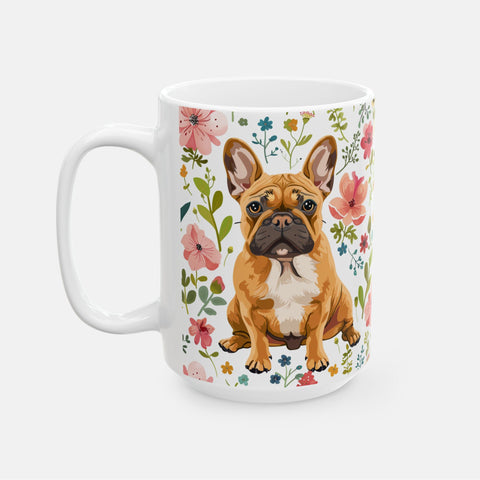 Frenchie Floral Ceramic Mug