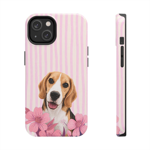 Custom Striped Pet Portrait Phone Case
