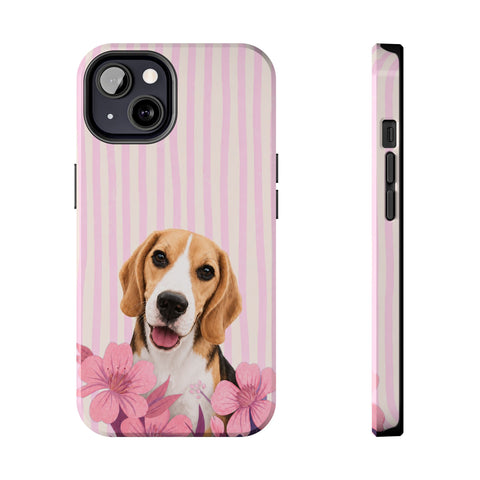 Custom Striped Pet Portrait Phone Case