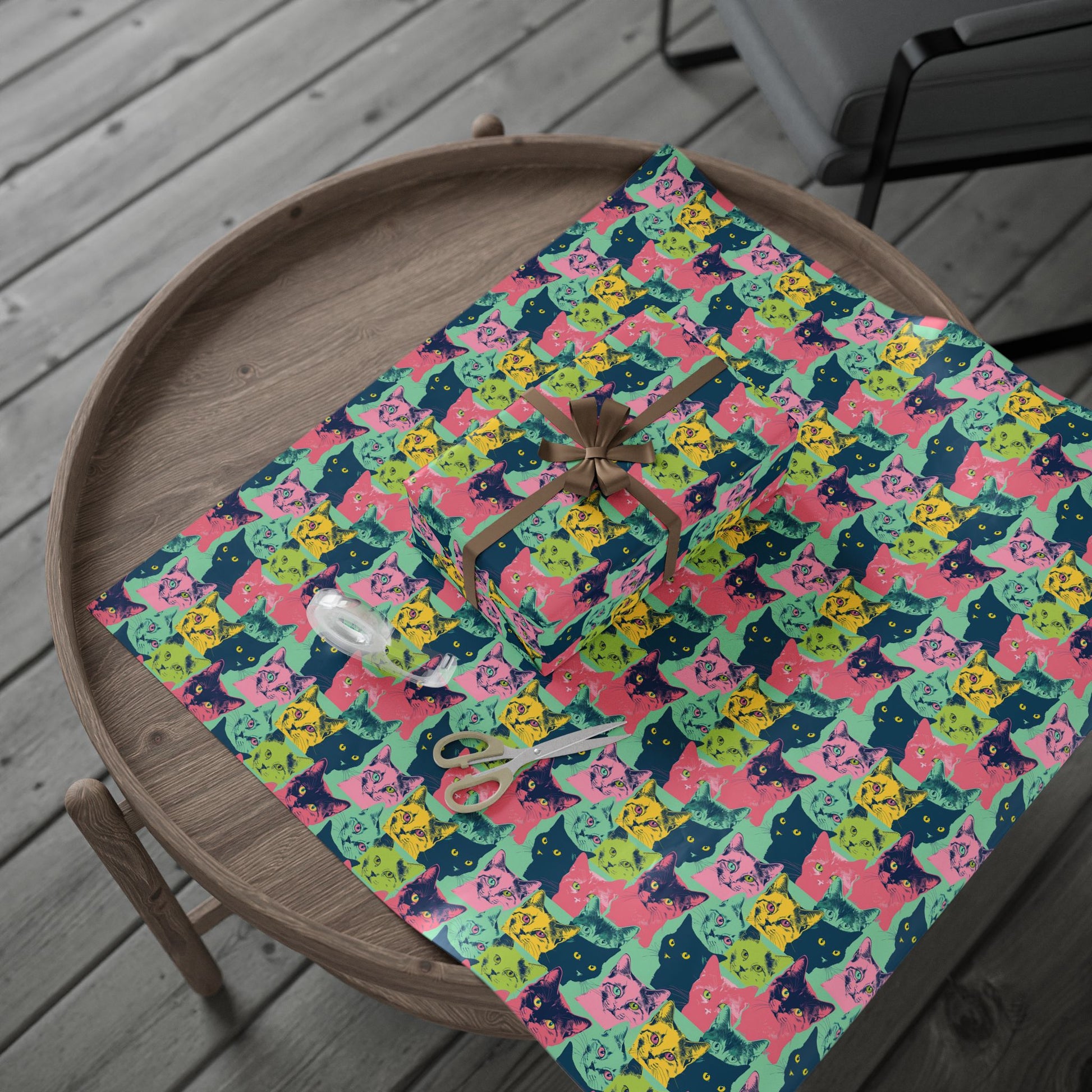 Colorful Cat Wrapping Paper - Playful Gift Wrap for Cat Lovers - Petunia Woof